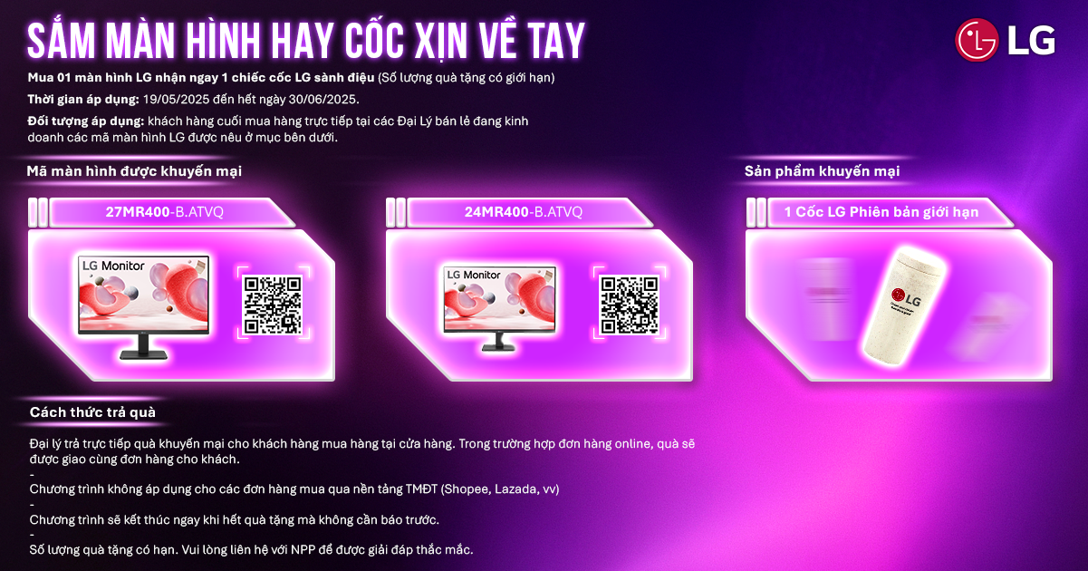 Sắm màn hình hay, cốc xịn về tay