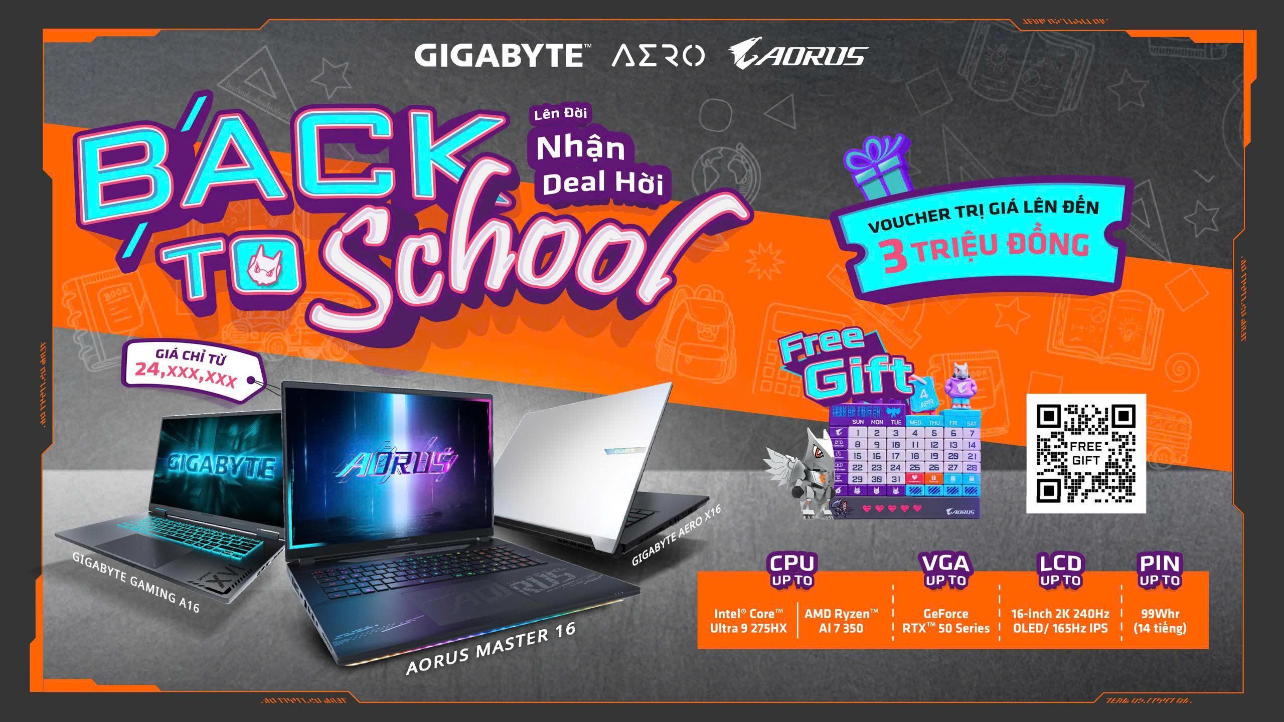 CTKM GIGABYTE: BACK TO SCHOOL - LÊN ĐỜI NHẬN DEAL HỜI