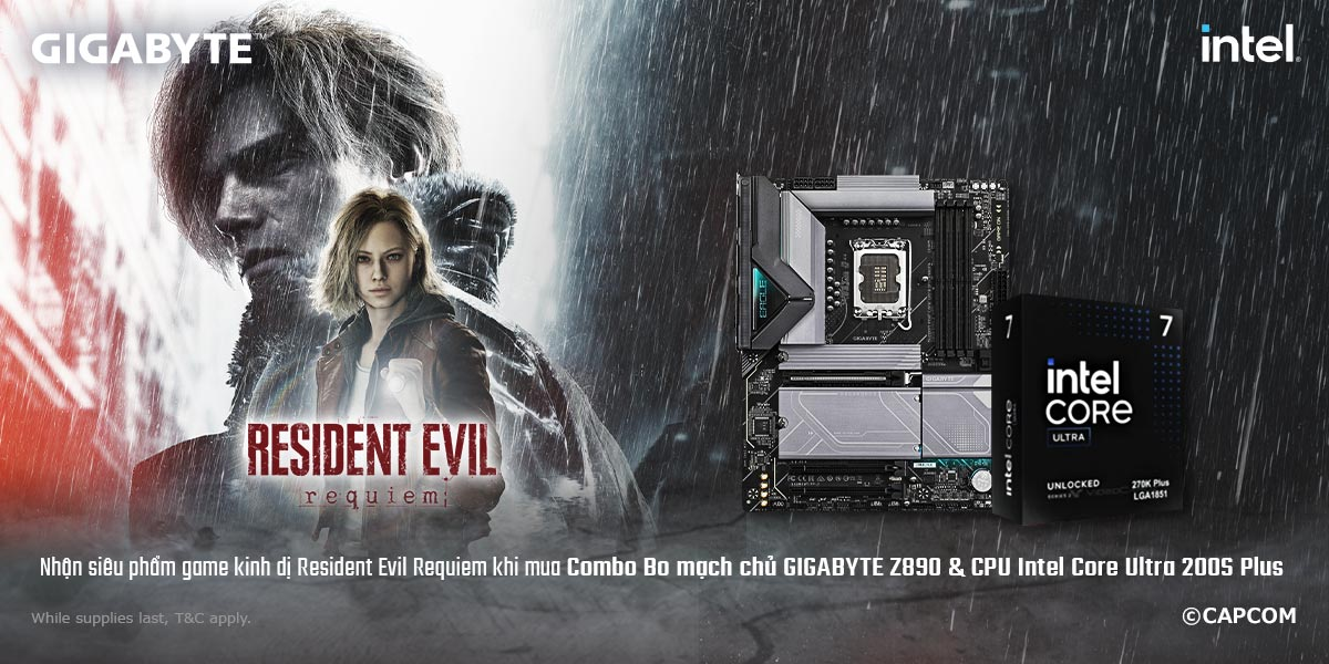 🎮🔥 GET IN THE GAME – NHẬN GAME AAA RESIDENT EVIL 9 CÙNG GIGABYTE & INTEL🔥🎮