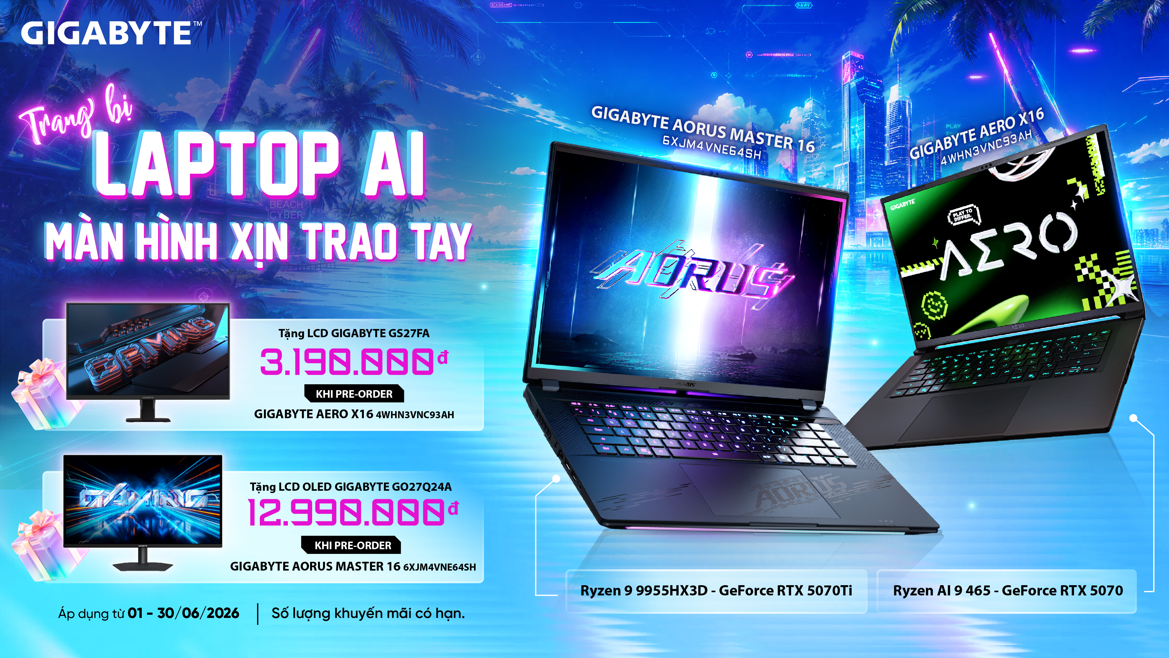 TRANG BỊ LAPTOP AI – MÀN HÌNH XỊN TRAO TAY CÙNG GIGABYTE