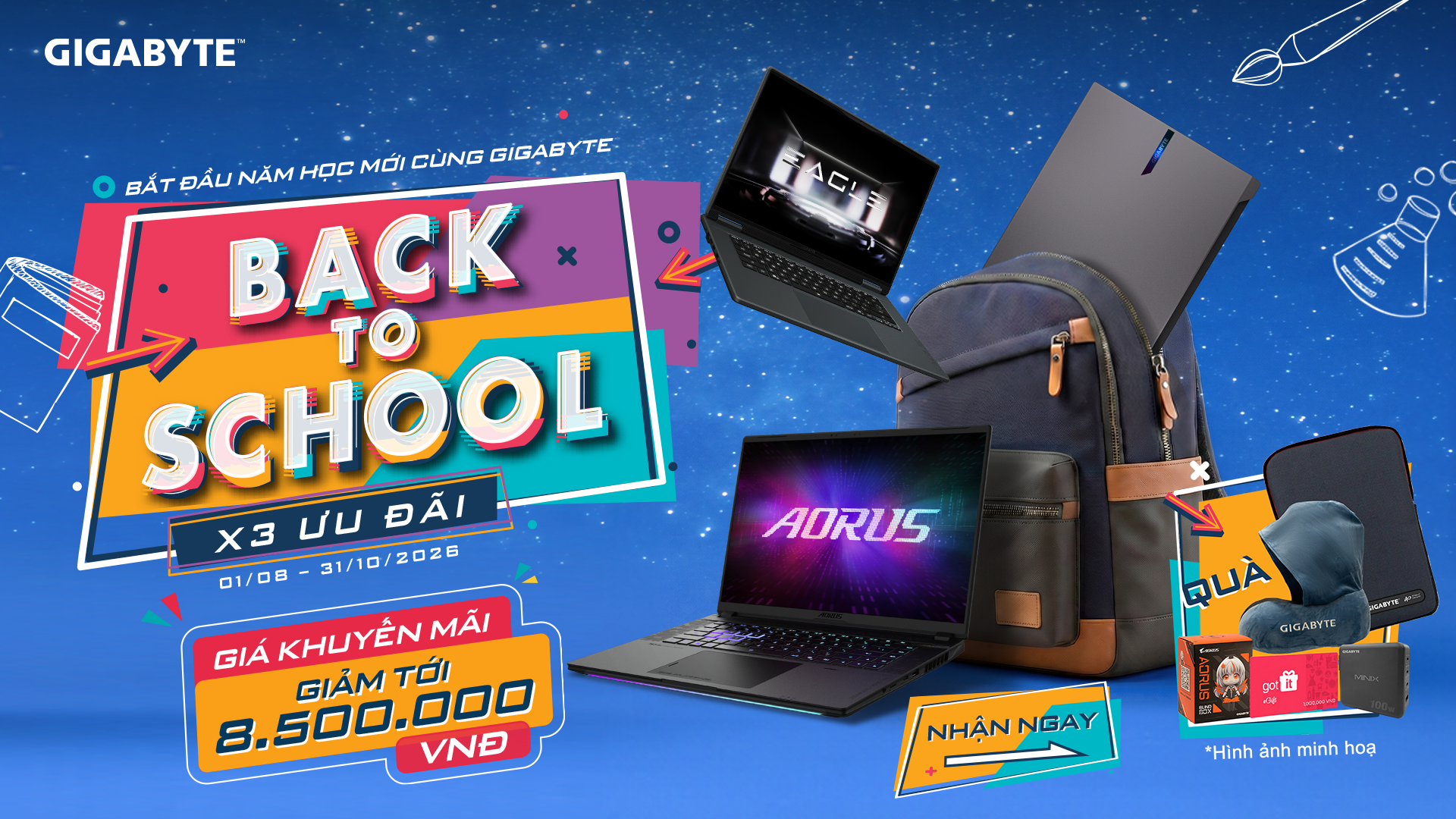 CTKM: Bắt đầu năm học mới cùng GIGABYTE – Back to School: X3 ưu đãi
