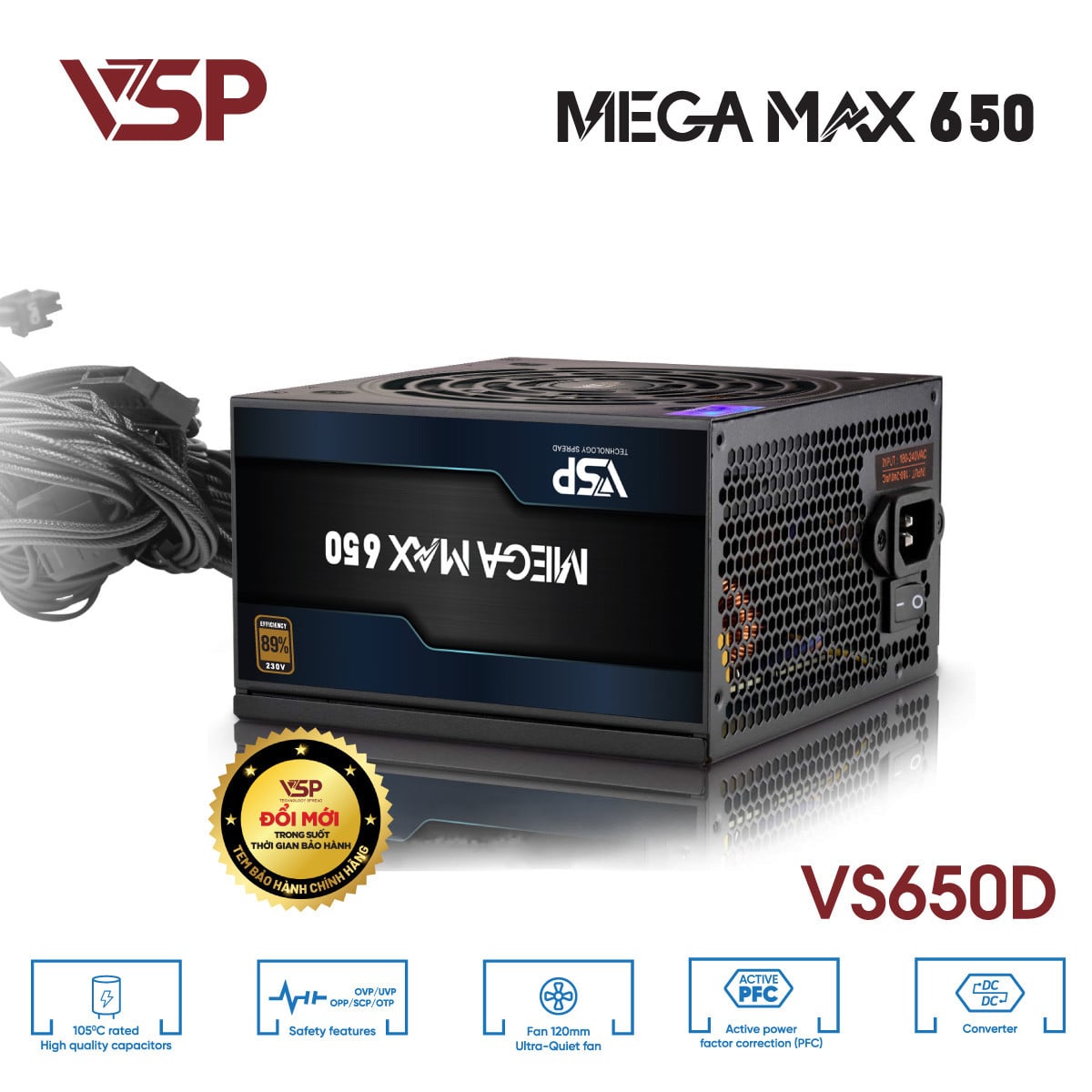 Nguồn máy tính VSP Megamax VS650D ATX - 650W 4