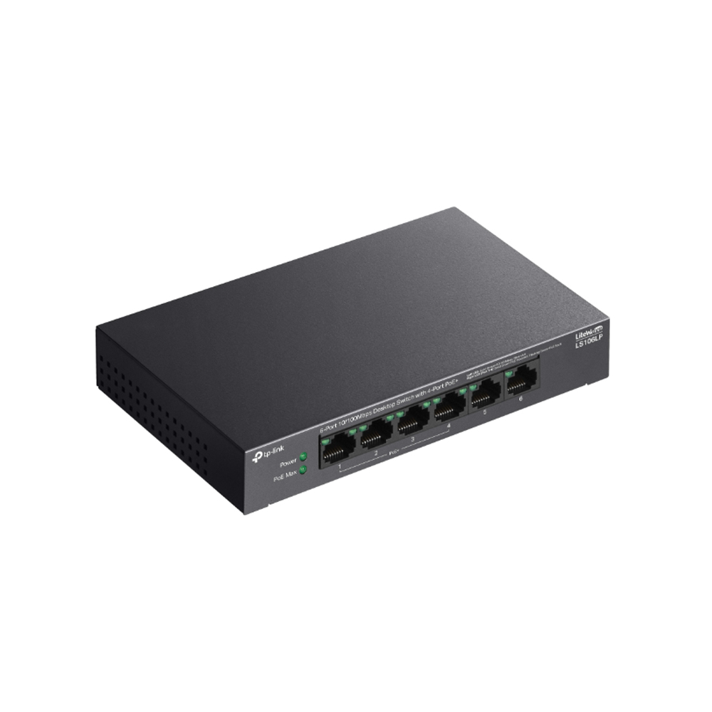 Switch TP-Link LS106LP (10/100Mbps/ 6 Cổng/ 4 cổng PoE/ Vỏ kim loại) 1