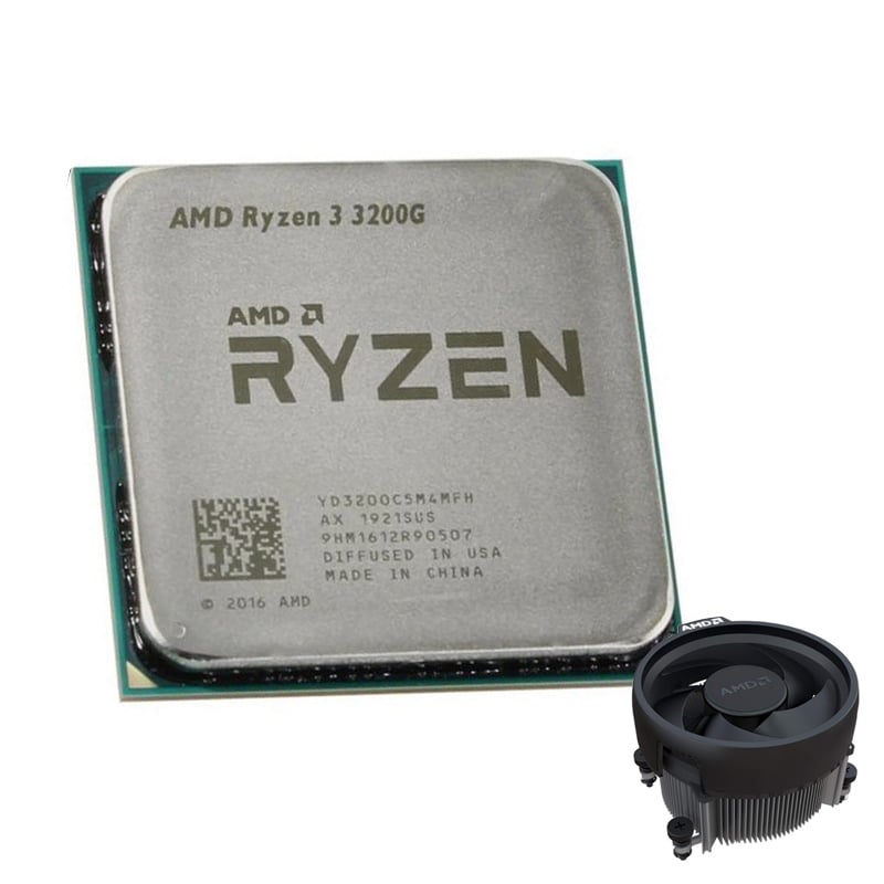 CPU AMD Ryzen 3 3200G (AMD AM4 - 4 Core - 4 Thread - Base 3.6Ghz - Turbo 4.0Ghz - Cache 6MB) - Tray + Fan 1