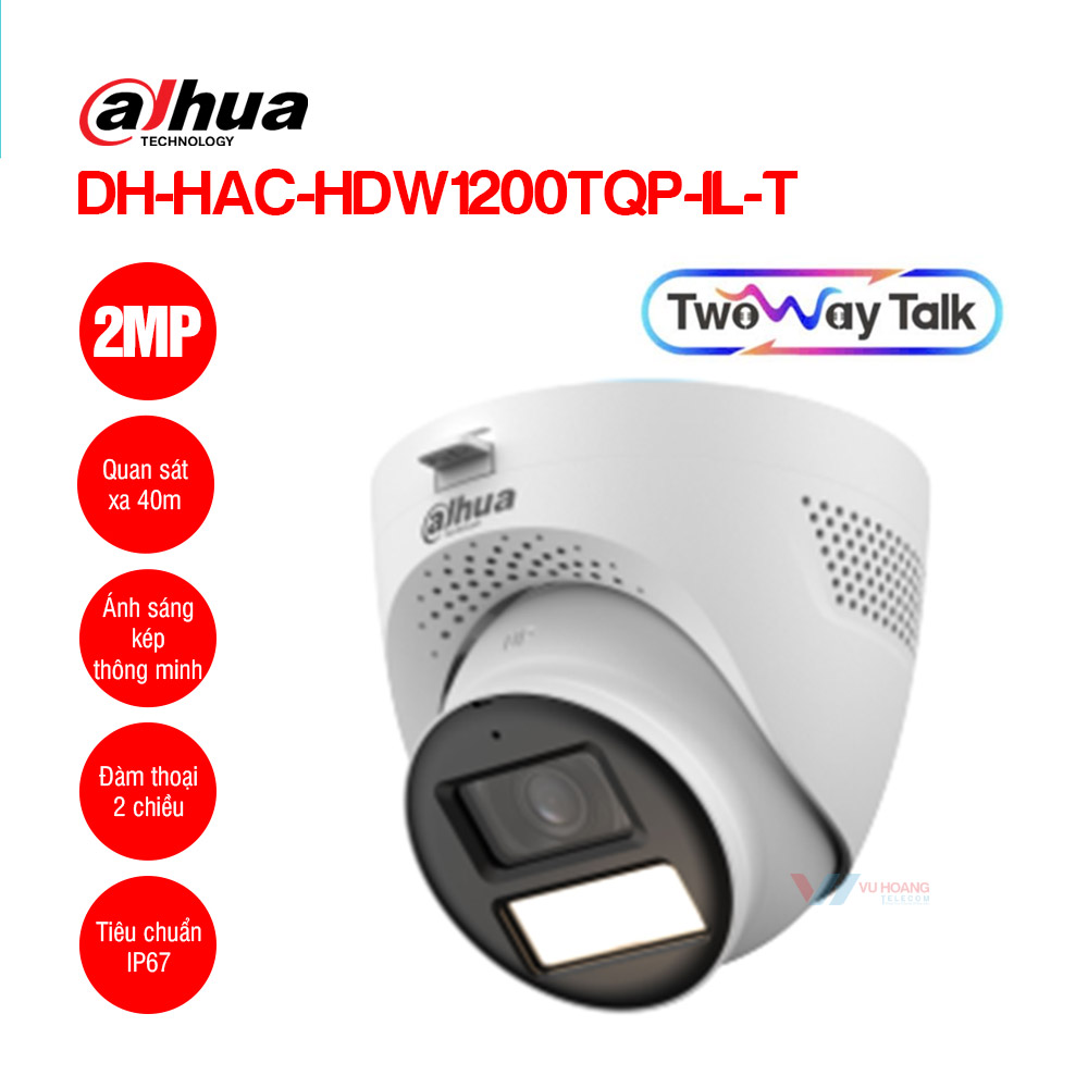Camera HDCVI 2MP Dahua DH-HAC-HDW1200TQP-IL-T 1