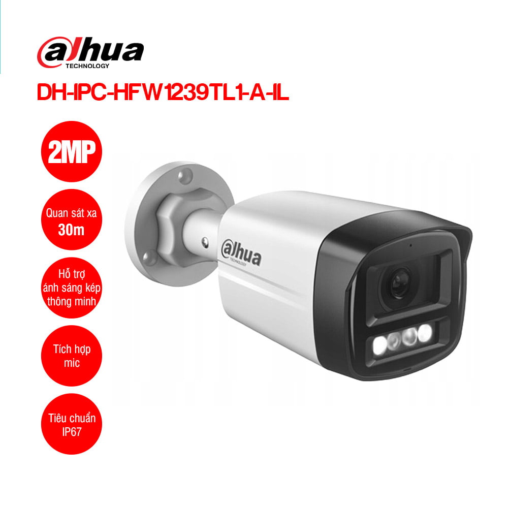 Camera IP 2MP DAHUA DH-IPC-HFW1239TL1-A-IL có mic 1