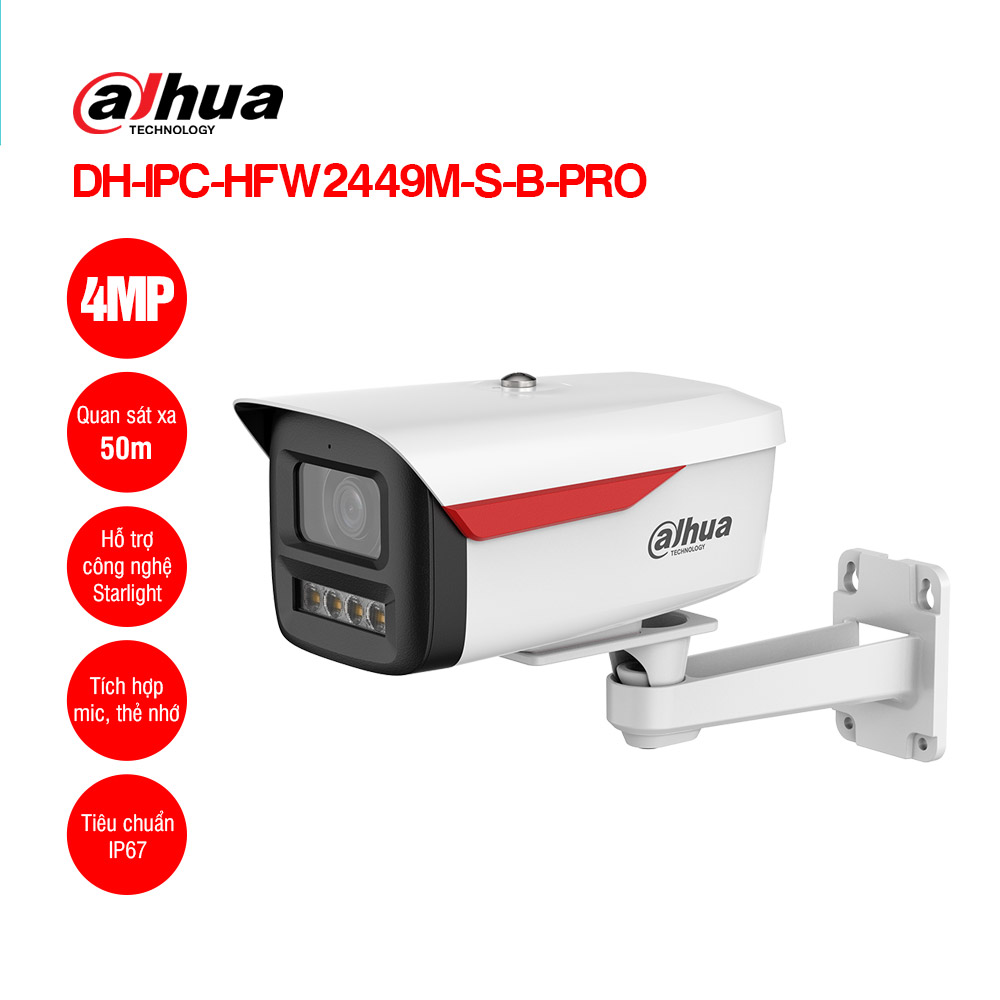 Camera IP 4MP WizColor DAHUA DH-IPC-HFW2449M-S-B-PRO 1