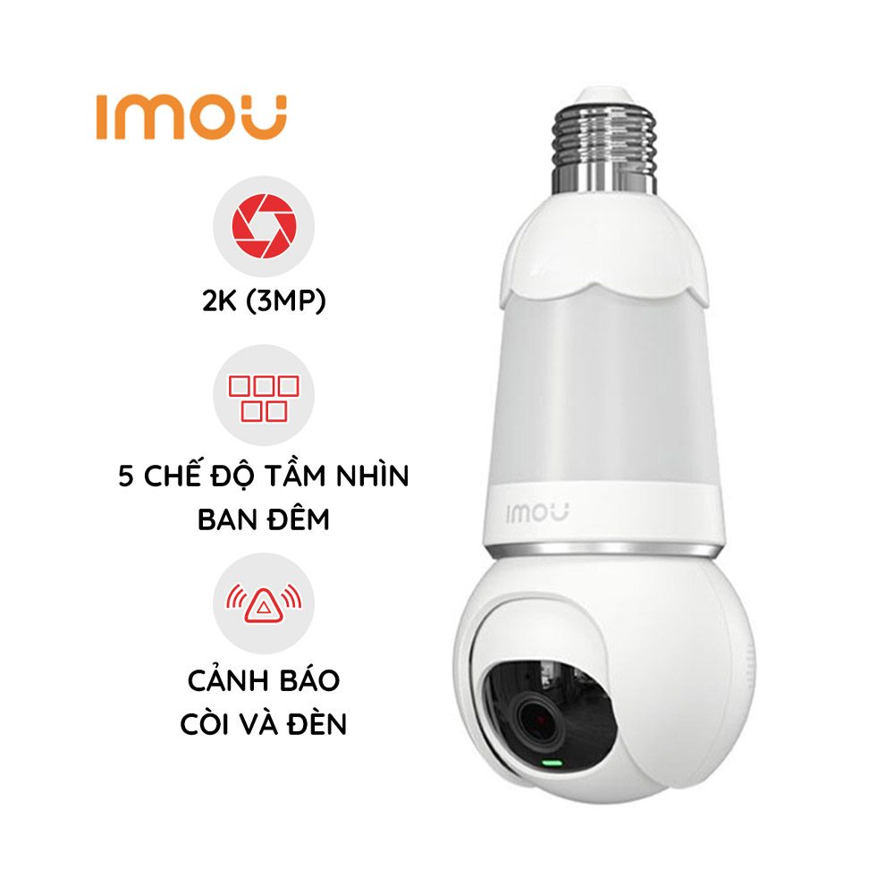 Camera Wifi quay quét bóng đèn 3MP iMOU IPC-S6DP-3M0WEB-E27 1