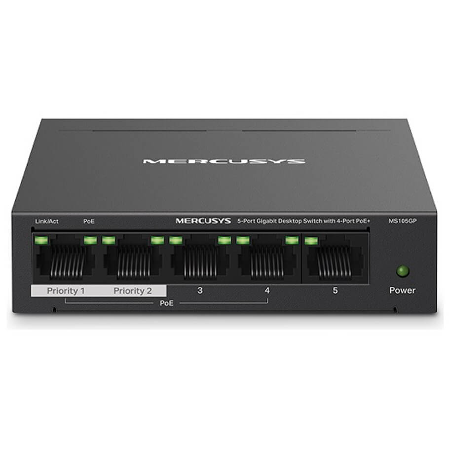 Switch PoE Mercusys - MS105GP (5 port gigabit | 4 PoE+) 1